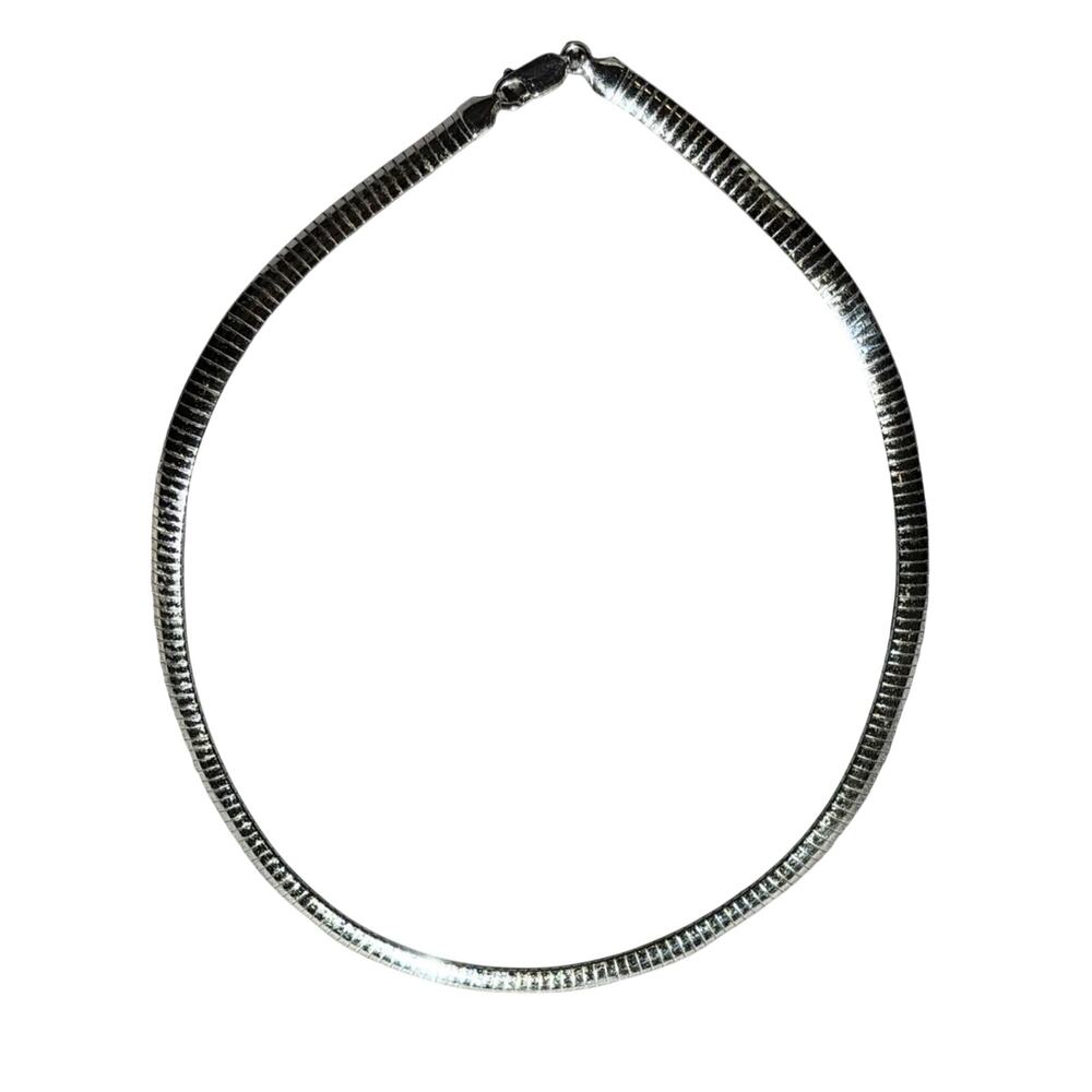 Milor Italy 925 Sterling Silver 5mm Omega Chain Choker Necklace 17" 26.47g